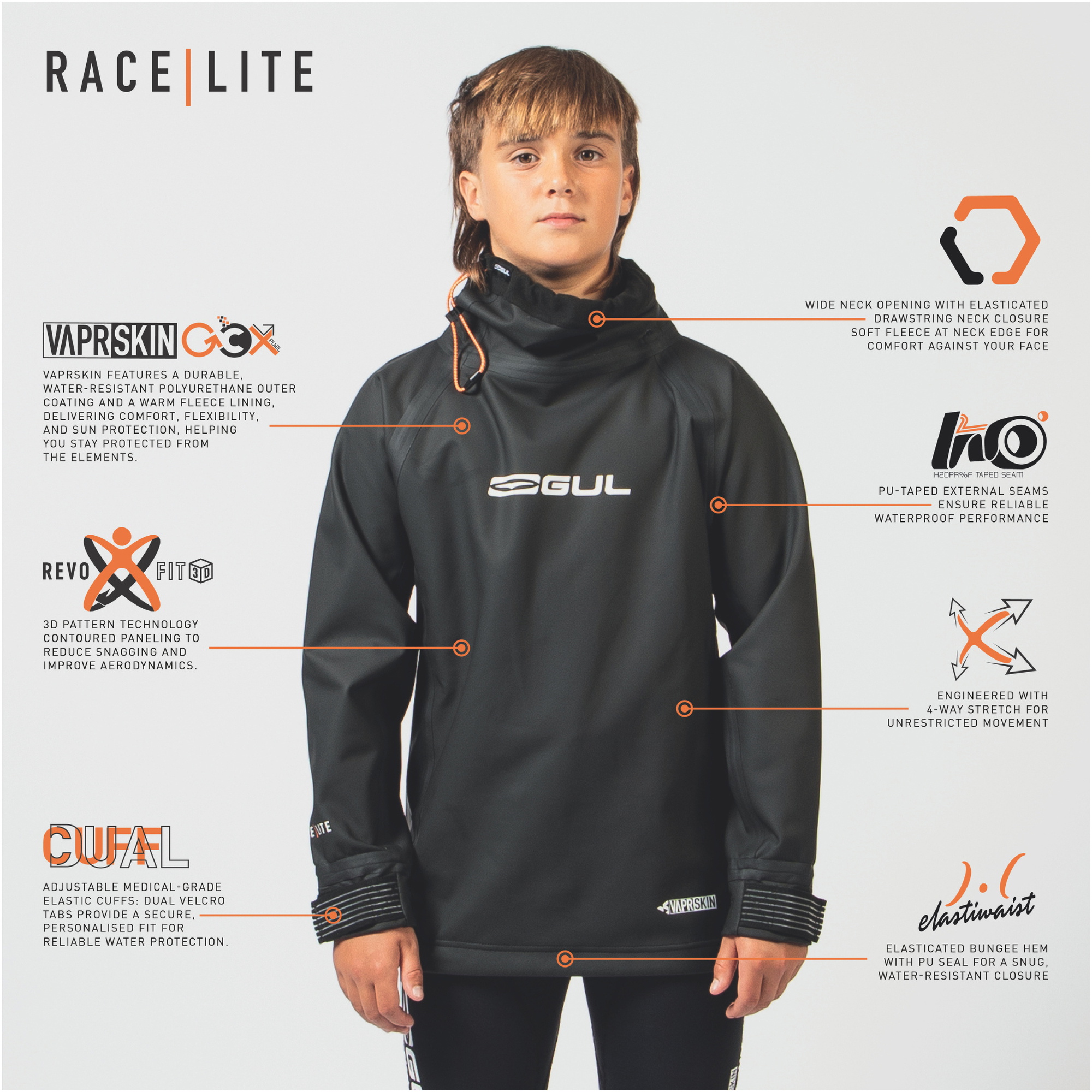 2026 Gul Junior Race -Rociador De Pulverización Ligero ST0027J-BKBK - Black